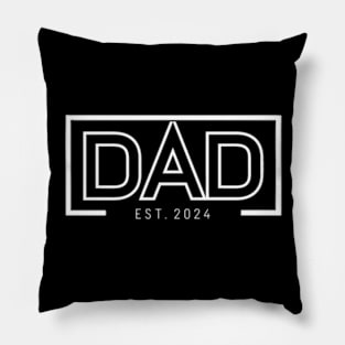 Dad Est. 2024 Logo Dad 2024 Pillow