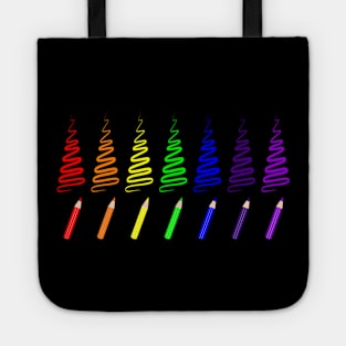 Rainbow Pencil Coloring Trees Tote