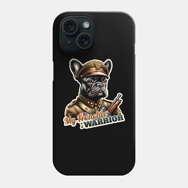 French Bulldog soldier Phone Case by k9-tee