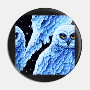 Majestic Snow Owl - Seamless Tile Pattern Pin