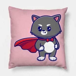 Cute Cat Superhero Cartoon Pillow