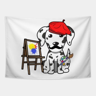 Funny dalmatian is a painter Tapestry