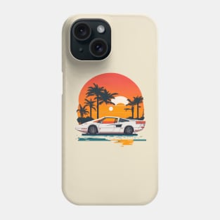 Miami Vice white Ferrari Phone Case