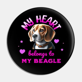 My Heart Belongs to My Beagle Dog Pin