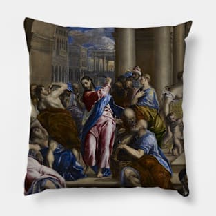 Christ Driving the Money Changers from the Temple by El Greco Pillow