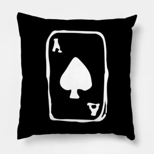 Ace of Spades Doodle White Pillow