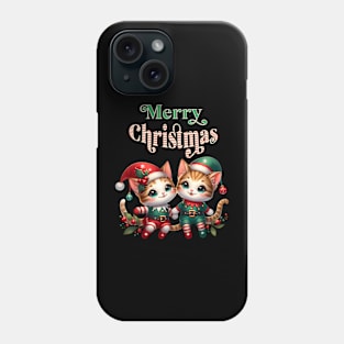 Merry Christmas Elf Kittens Phone Case