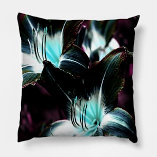 Turquoise and Magenta Floral Art Pillow