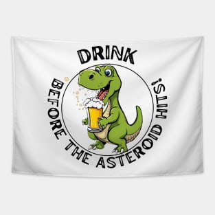 Funny Beer Drink Dinosaur Tapestry