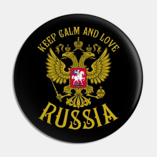 123 Wappen Russland Keep Calm and Love Russia Pin