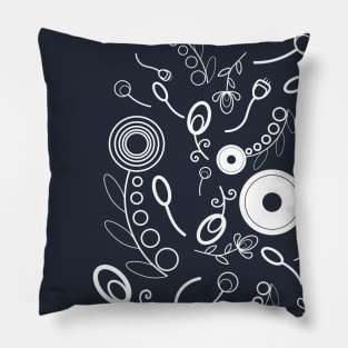 Floral pattern on navy Pillow