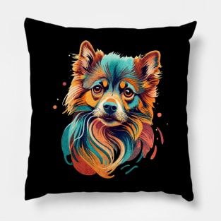 Modern Abstract Pomeranian Artwork - A colorful explosion Pillow