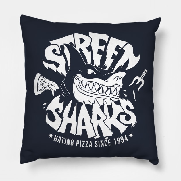 Sharks hate Pizza Pillow by wloem