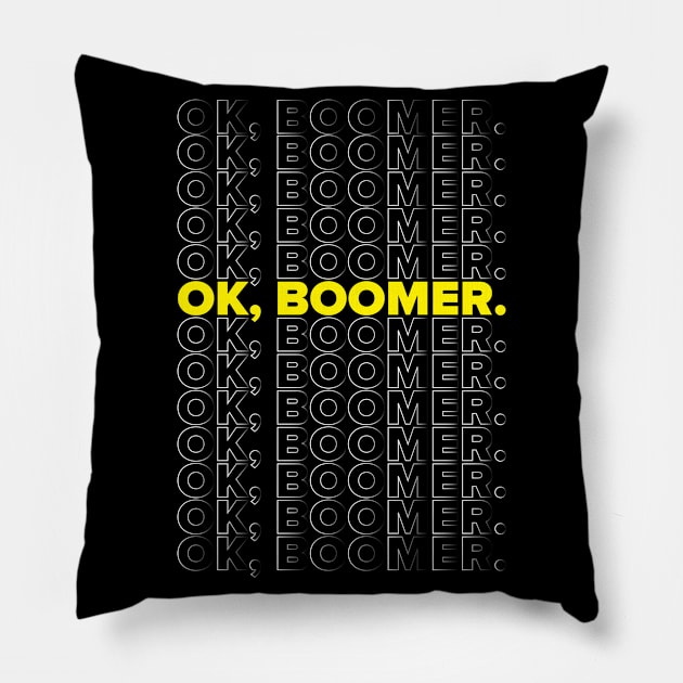 OK Boomer graphic Pillow by Vector Deluxe