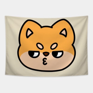 Side-eye Shiba Face Tapestry