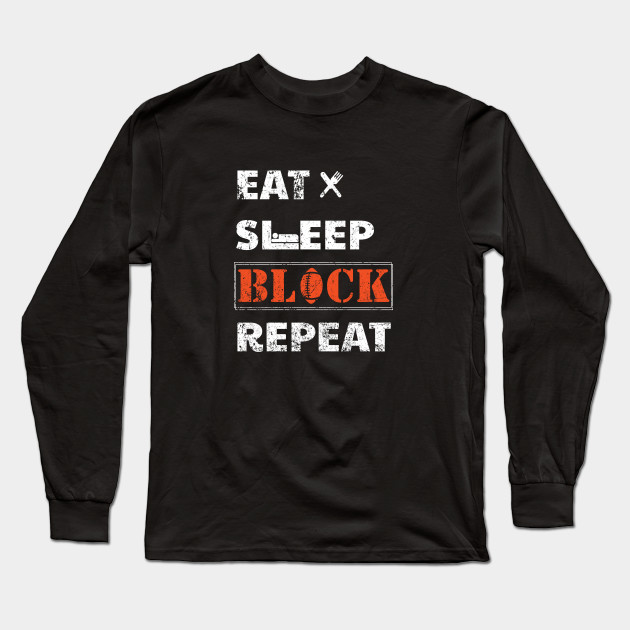 Eat Sleep Block Repeat Vintage Football Design Gift Eat Sleep