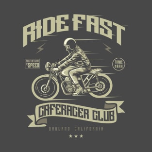 Ride Fast: Cafe Racer Club Vintage Design T-Shirt