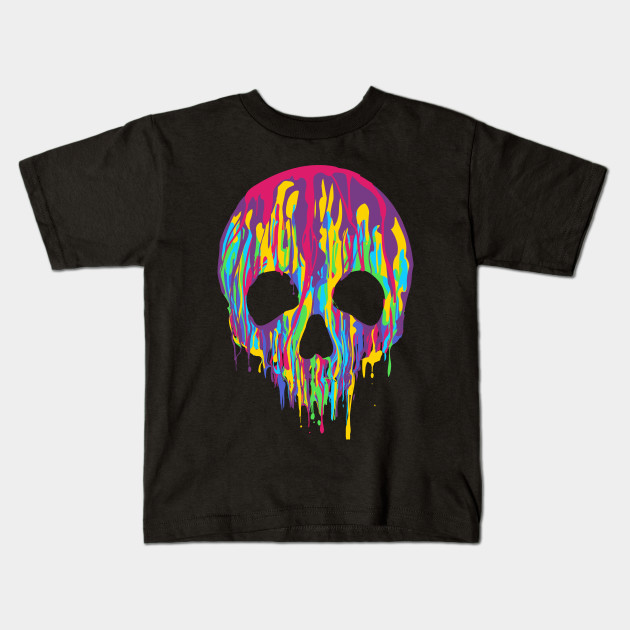 Dripping Paint Colors Skull Art Spooky Graphic Dripping Paint