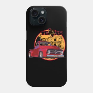 Texas-Style Custom Ford Truck Alamo scene red, gold and black colors Phone Case