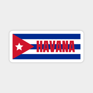 Havana City in Cuban Flag Magnet