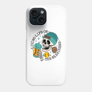 Skull Living Life On The Bleachers Softball Mama Phone Case