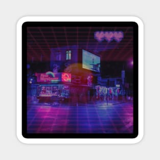 Retrowave Pizza Warehouse Magnet