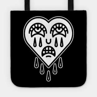 Crying Heart tattoo design Tote