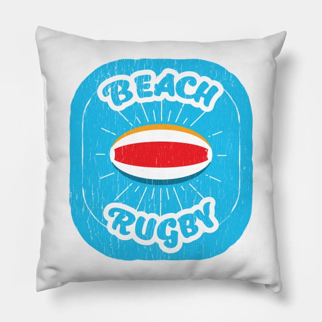 Summer Beach Rugby T-shirt Pillow by atomguy