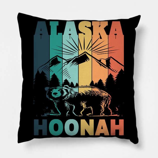 Hoonah Alaska Mountain View Pillow by HomeSpirit