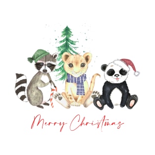 Merry Christmas cute animals T-Shirt