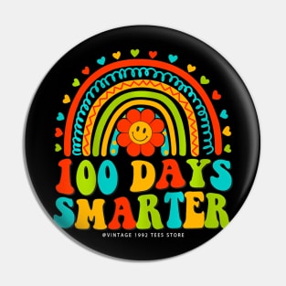100 Days Of School Teacher Boy Girl 100 Days Smarter Rainbow Pin