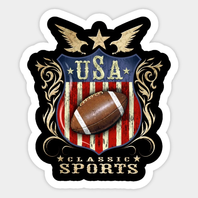 USA Classic vintage Football sports logo Football Sticker