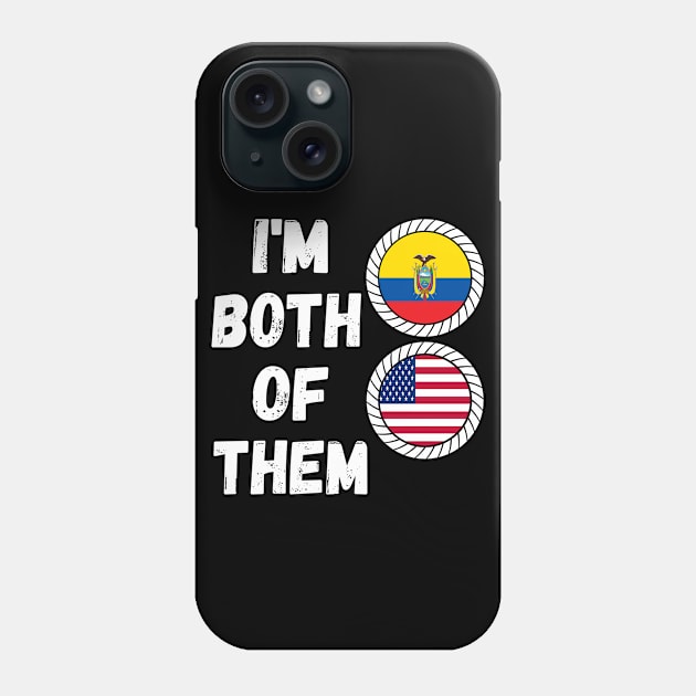 Half American Half Ecuadorian Heritage Ecuador Roots & USA DNA Family Flag Design Phone Case by OriginalGiftsIdeas