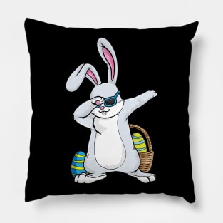 Bunny with Sunglasses and Egg at Hip Hop Dance Dab Pillow