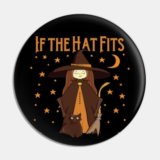 If the Hat Fits Orange Cheeky Witch® Pin
