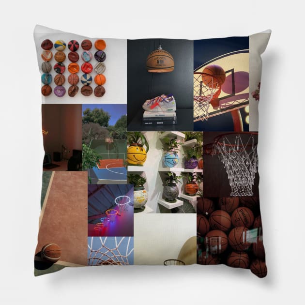 basketball aesthetic collage Pillow by morgananjos