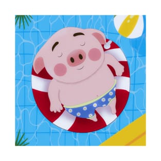 Piggy's Poolside Adventure: Fun in the Sun! T-Shirt