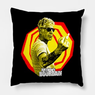 anthony bourdain middle finger style Pillow