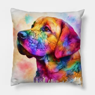 Abstract painting of a Lab looking Dog Pillow