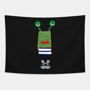 Halloween Costume | Kid with Bag on his Head Tapestry