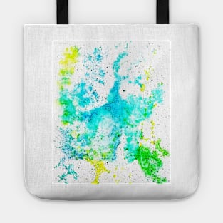 Tremble - Watercolor Abstract in freestyle blues, greens, and yellow Tote