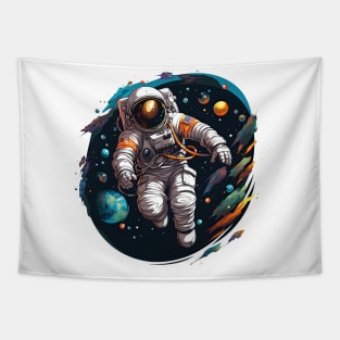 Colorful Astronaut in Space #9 Tapestry