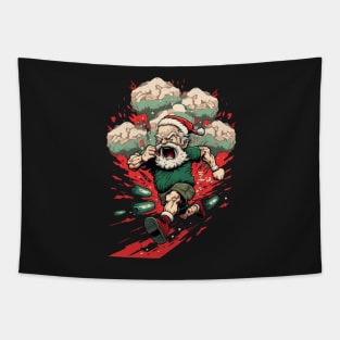 BADASS SANTA, Violent Night-inspired Christmas design Tapestry