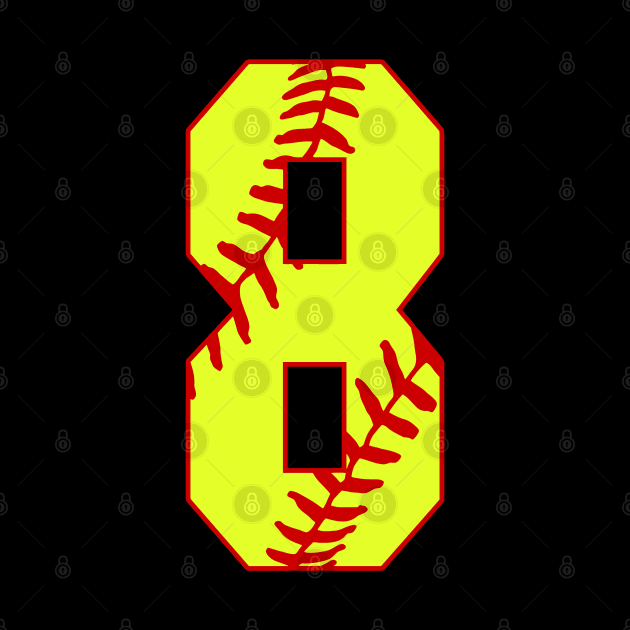 Fastpitch Softball Number 8 #8 Softball Shirt Jersey Uniform Favorite Player Biggest Fan by TeeCreations