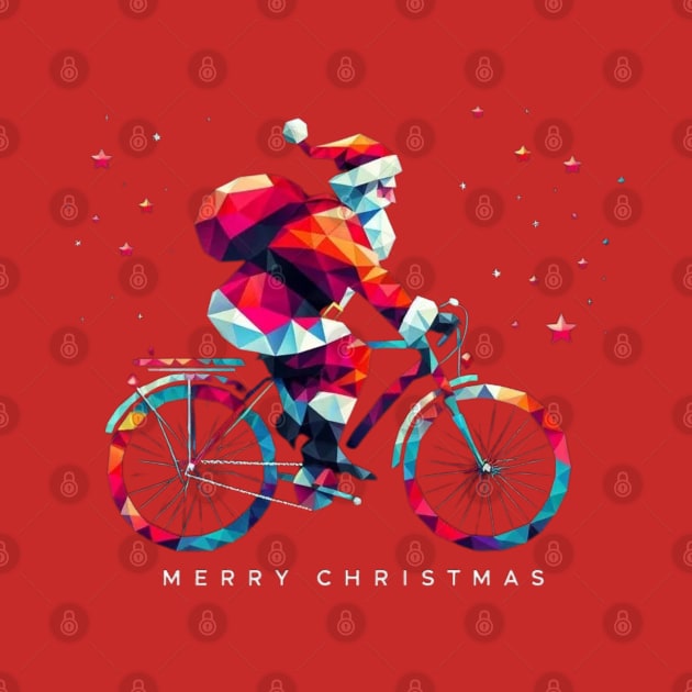 Christmas Santa Bicycle by fadinstitute