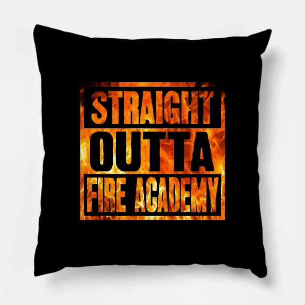 Straight outta fire academy Pillow by captainmood