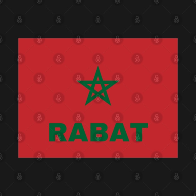 Rabat City in Moroccan Flag by aybe7elf