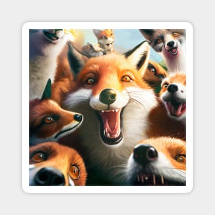 Fox Wild Wild Nature Funny Happy Humor Photo Selfie Magnet