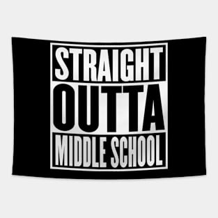 Straight Outta Middle School Graduation Funny Tapestry