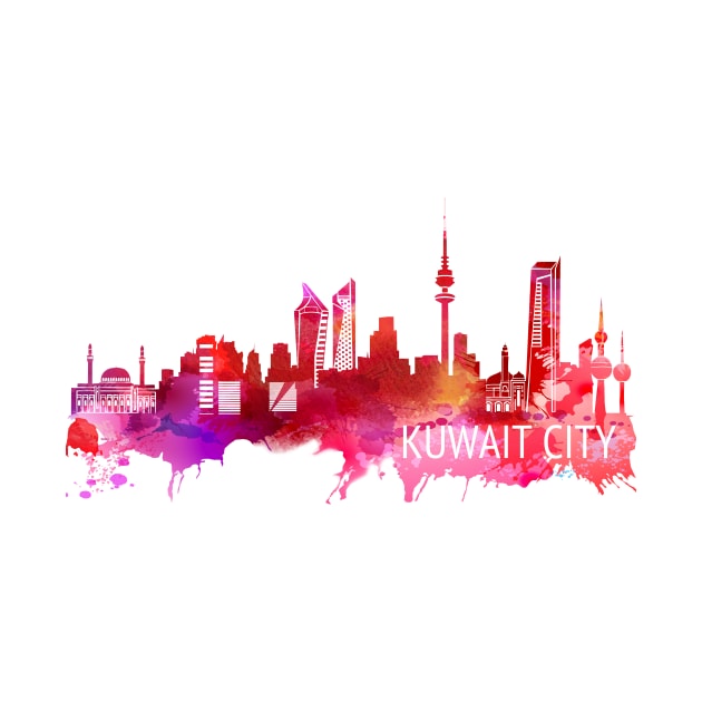 Kuwait City Skyline by Elenia Design